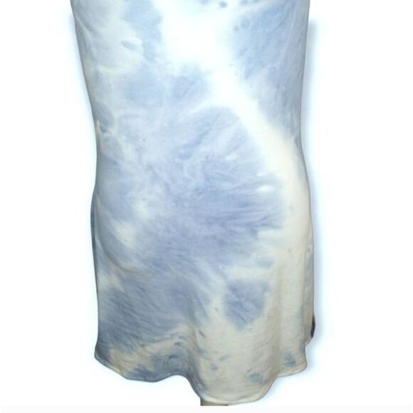 ZAFUL BLUE & WHITE TIE DYE SIDE SLITS COWL NECK CAMI MINI DRESS SZ.M NWT. - Picture 4 of 9